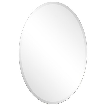 Sekkusu Furniture 24 x 36 in. Frameless Beveled Oval Wall Mirror - 1 in. Beveled Edge SE1536933